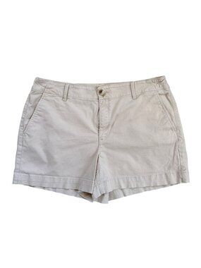 Loft Curvy The Monroe 4" Khaki Shorts Size 12 Beige Casual Cotton Blend